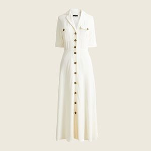 NWT J.Crew Ivory Safari Camp Button-up Shirtdress with Buttons and Pockets